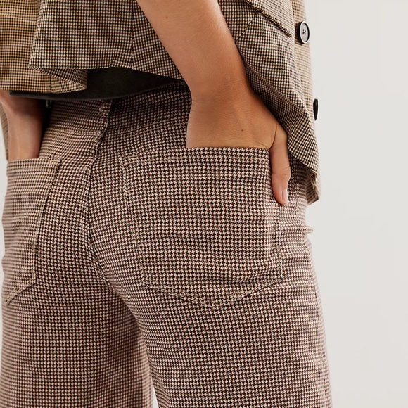 Frame Denim Brown Houndstooth Flare Jeans - Picture 12 of 16